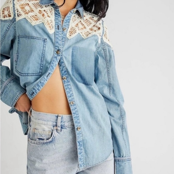 We the free Denim Fields Button Down - Picture 4 of 7